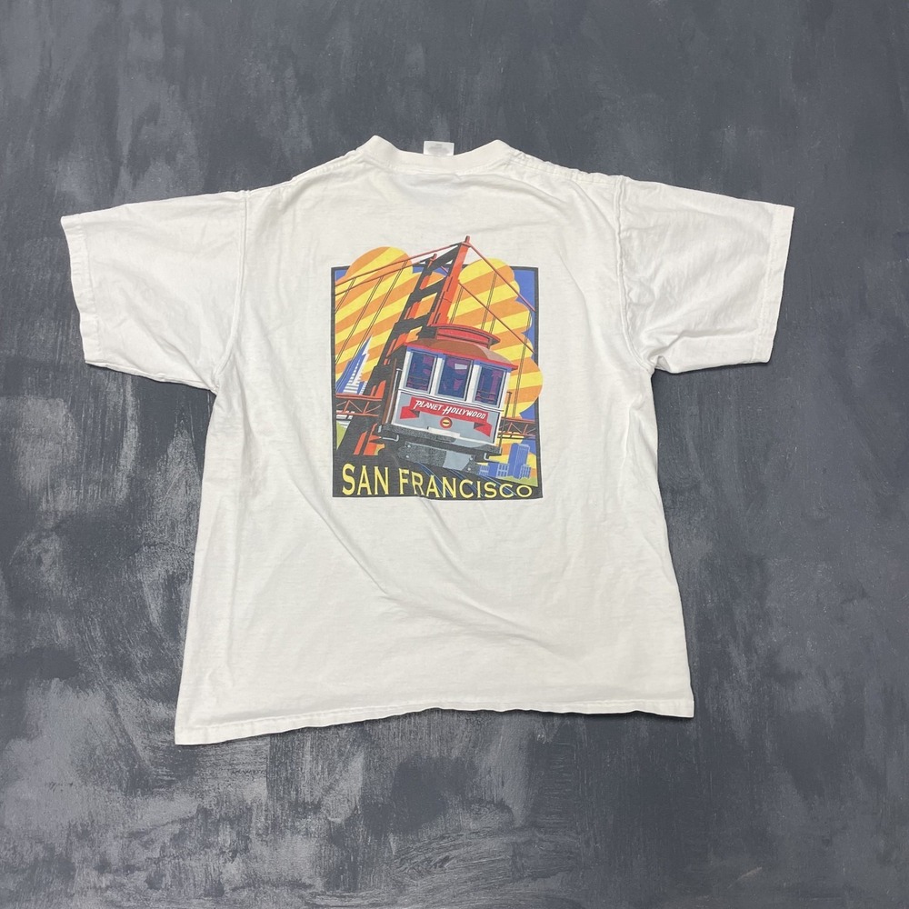 Vintage San Francisco Planet Hollywood‎ shirt mens Medium white 2000s y2k